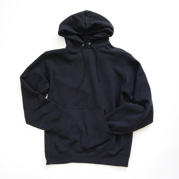 Champion Eco Authentic Black Kangaroo Hoodie Sweatshirt, Adult Men's Small - Picture 2 of 7